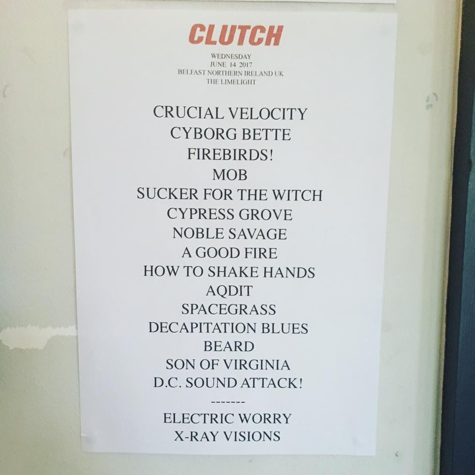 Clutch set list